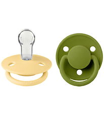 BIBS De Lux Sutter - Silikone - Rund - 2-pak - Pale Butter/Wasab