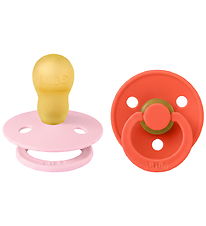 BIBS Colour Sutter - Str. 3 - Rund - 2-pak - Baby Pink/Tango