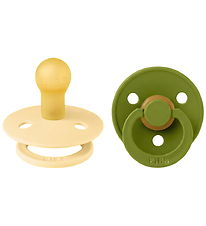 BIBS Colour Sutter - Str. 1 - Rund - 2-pak - Pale Butter/Wasabi