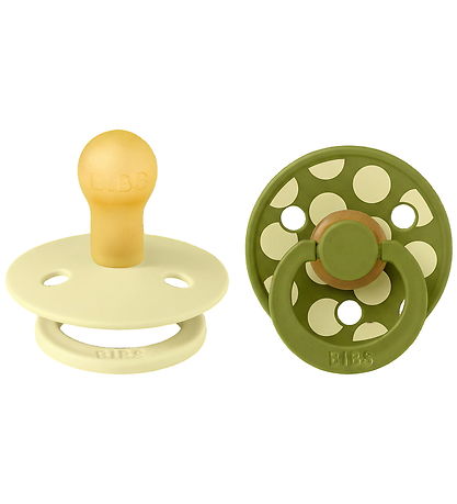 BIBS Studio Colour Sutter - Str. 1 - Rund - 2-pak - Luna/Wasabi