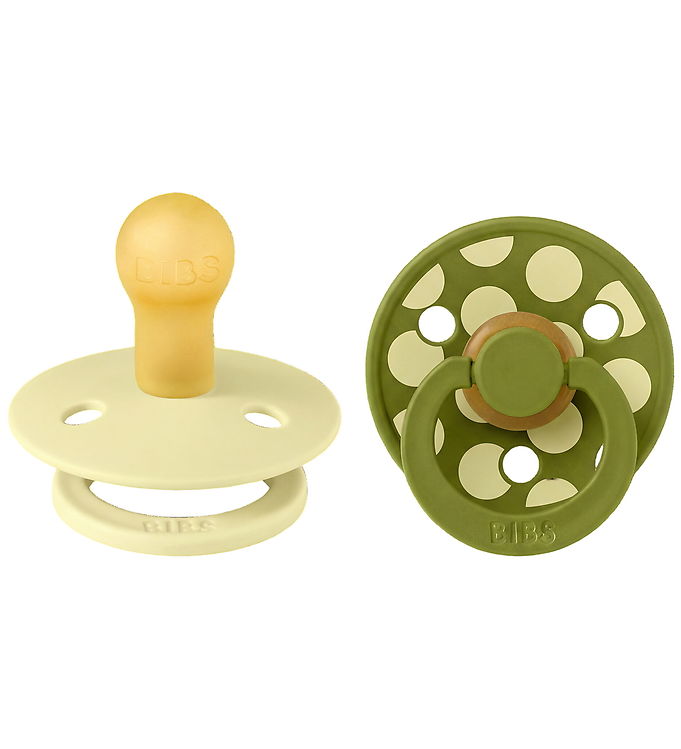 BIBS Studio Colour Sutter - Str. 1 - Rund - 2-pak - Luna/Wasabi