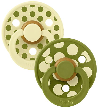 BIBS Studio Colour Sutter - Str. 2 - Rund - 2-pak - Luna/Wasabi