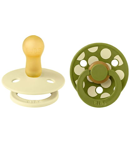 BIBS Studio Colour Sutter - Str. 2 - Rund - 2-pak - Luna/Wasabi