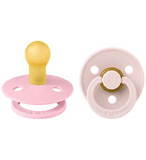 BIBS Colour Sutter - Str. 1 - Rund - 2-pak - Petal/Baby Pink