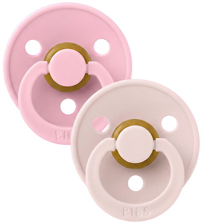 BIBS Colour Sutter - Str. 1 - Rund - 2-pak - Petal/Baby Pink
