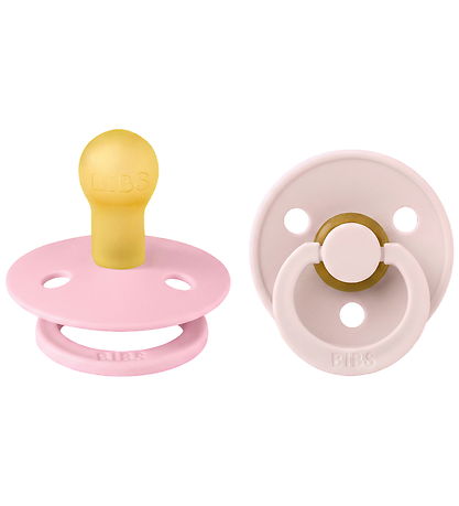 BIBS Colour Sutter - Str. 1 - Rund - 2-pak - Petal/Baby Pink