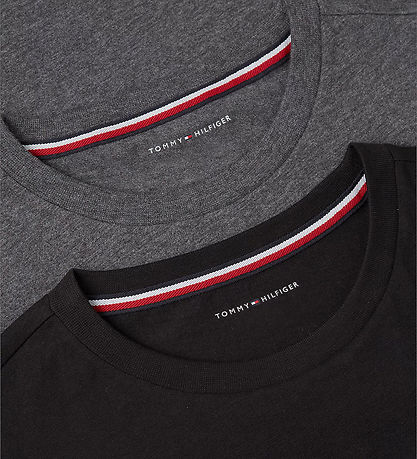 Tommy Hilfiger T-shirts - 2-pak - Sort/Mørkegråmeleret