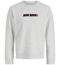 Jack & Jones Sweatshirt - JjMunk - White Melange
