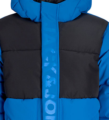 Jack &Jones Dynejakke - JcoSpeed - Imperial Blue/Black Blocking 