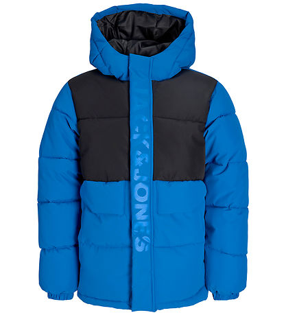 Jack &Jones Dynejakke - JcoSpeed - Imperial Blue/Black Blocking 