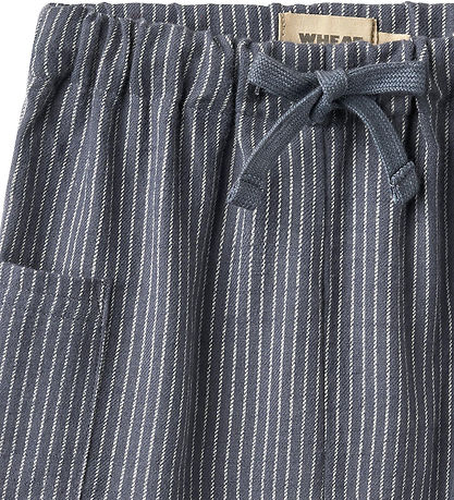 Wheat Bukser - Arne - Greyblue Slub Stripe
