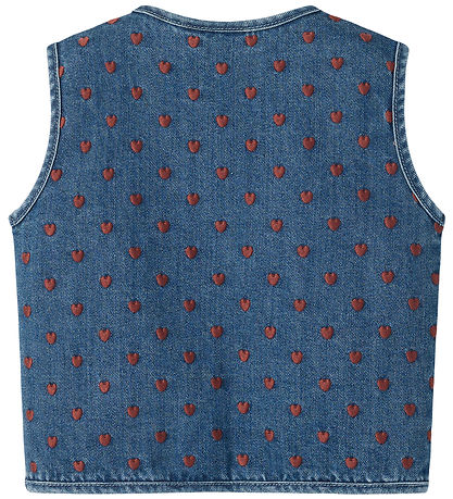 Lil Atelier Vest - NmfLiva - Dark Blue Denim/Hearts