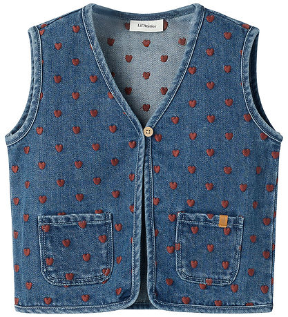 Lil Atelier Vest - NmfLiva - Dark Blue Denim/Hearts