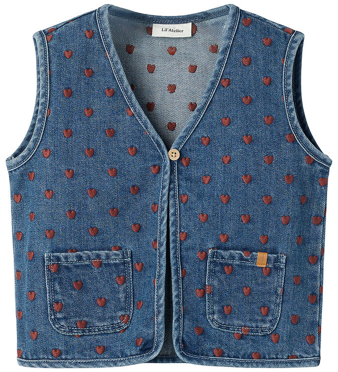 Lil Atelier Vest - NmfLiva - Dark Blue Denim/Hearts