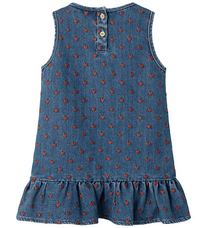 Lil Atelier Kjole - NmfLiva - Dark Blue Denim/Hearts