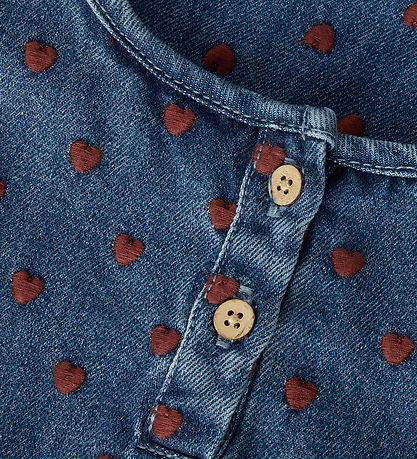 Lil Atelier Kjole - NmfLiva - Dark Blue Denim/Hearts