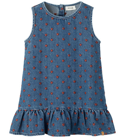 Lil Atelier Kjole - NmfLiva - Dark Blue Denim/Hearts