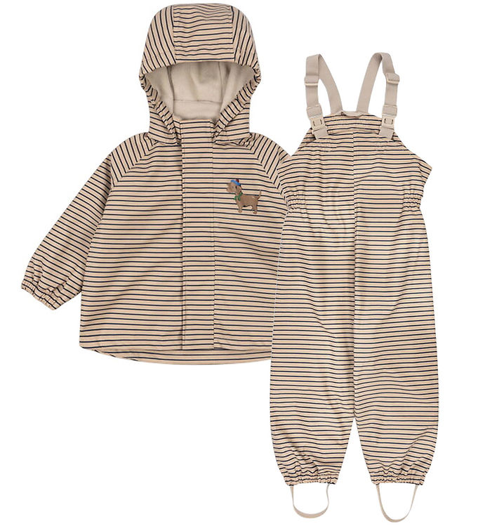 Konges Sløjd Regntøj m/u Seler/Fleece - PU - Rainy Palme Dog - S