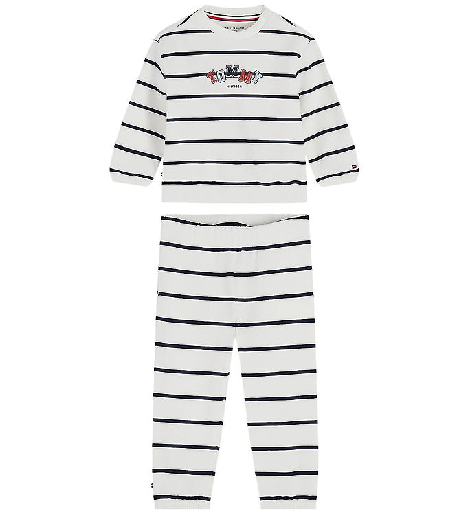 Tommy Hilfiger Sweatsæt - Off White Stripe