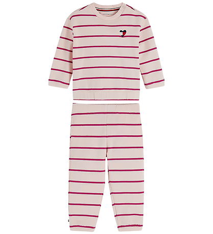 Tommy Hilfiger Sweatsæt - Whimsy Pink Stripe