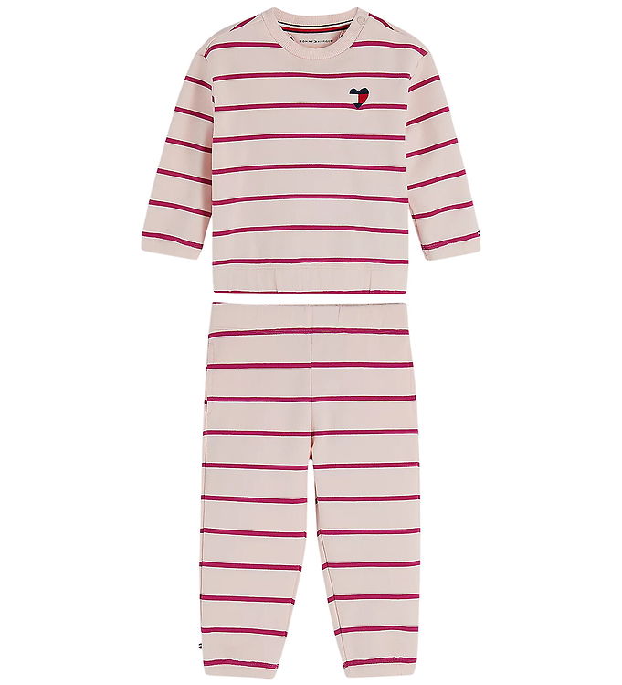 Tommy Hilfiger Sweatsæt - Whimsy Pink Stripe
