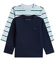 Tommy Hilfiger Bluser - 2-pak - Sky Blue Stripes
