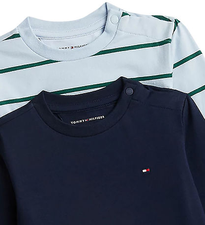 Tommy Hilfiger Bluser - 2-pak - Sky Blue Stripes