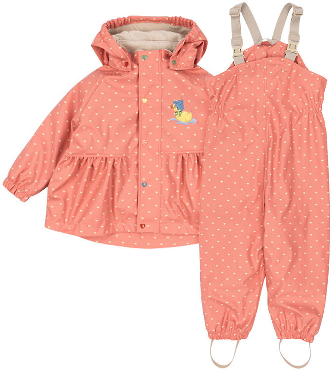 Konges Sløjd Regntøj m/u Seler/Fleece - PU - Rainy Palme Ducklin