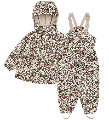 Konges Sløjd Regntøj m/u Seler/Fleece - PU - Rainy Palme - Leo C