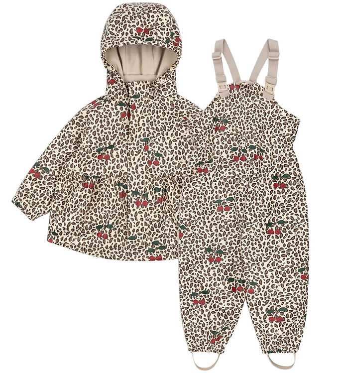 Konges Sløjd Regntøj m/u Seler/Fleece - PU - Rainy Palme - Leo C