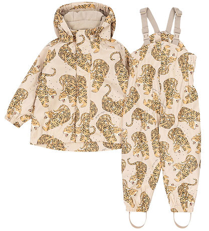 Konges Sløjd Regntøj m/u Seler/Fleece - PU - Rainy Palme - Panth