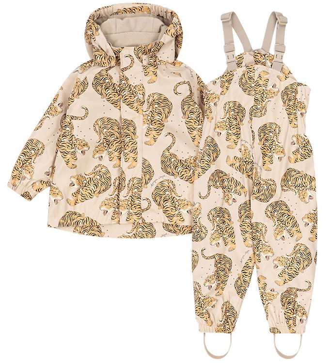 Konges Sløjd Regntøj m/u Seler/Fleece - PU - Rainy Palme - Panth