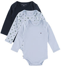 Tommy Hilfiger Body l/æ - 3-pak - Sky Blue Stripes