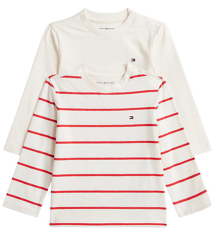 Tommy Hilfiger Bluser - 2-pak - Off White Stripes