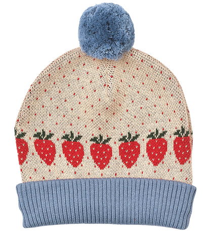 Flöss Hue - Strik - Louise - Warm Cotton Berry m. Kvast