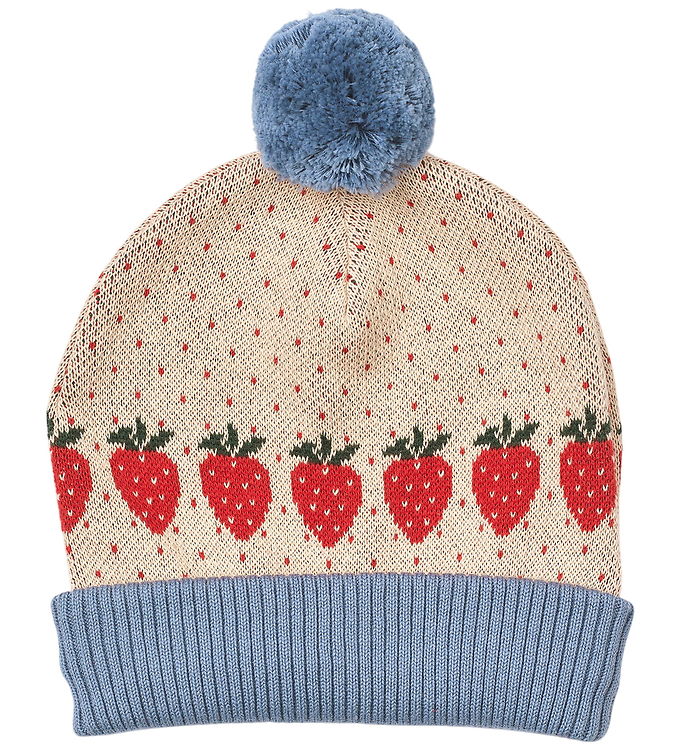 Flöss Hue - Strik - Louise - Warm Cotton Berry m. Kvast