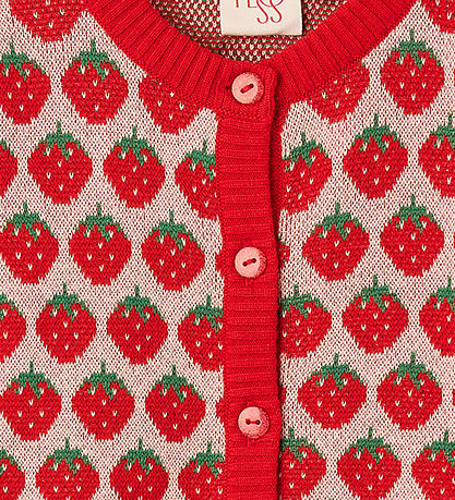 Flöss Cardigan - Strik - Line - Blossom Pink Berry