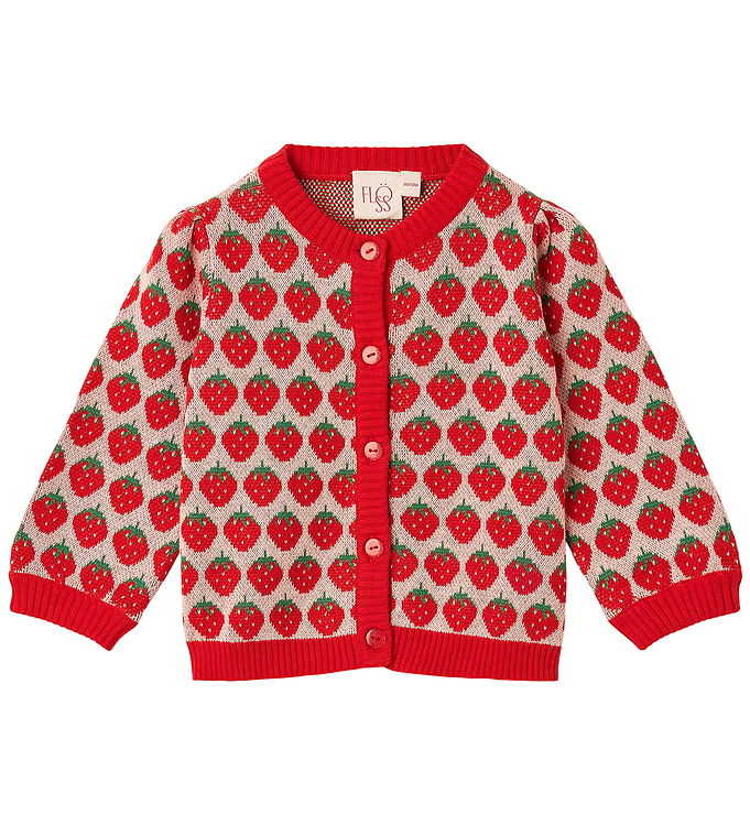 Flöss Cardigan - Strik - Line - Blossom Pink Berry