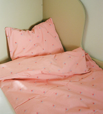 Flöss Sengetøj - Baby - Pink Rose Gingham