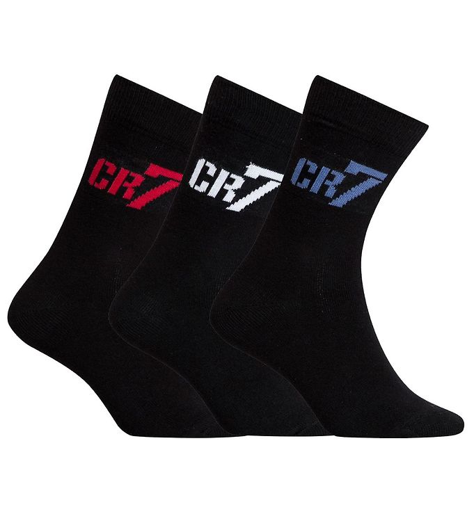 CR7 Cristiano Ronaldo Strømper 3P Boys Socks Sort Strl 35/39