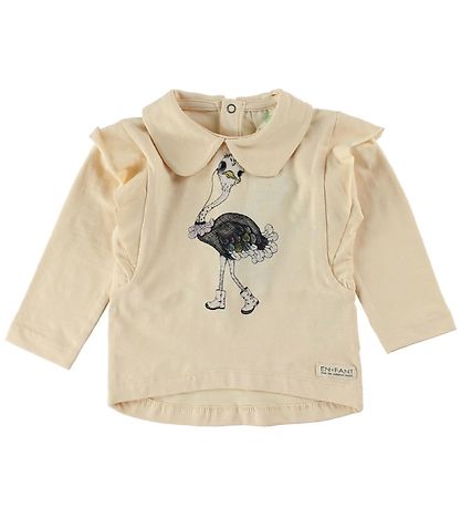 En Fant Blouse - Light Peach w. Ostrich/Ruffles En Fant Blouse - Light Peach w. Ostrich/Ruffles