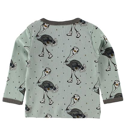 En Fant Blouse - Dusty Groen m. Struisvogels En Fant Blouse - Dusty Groen m. Struisvogels