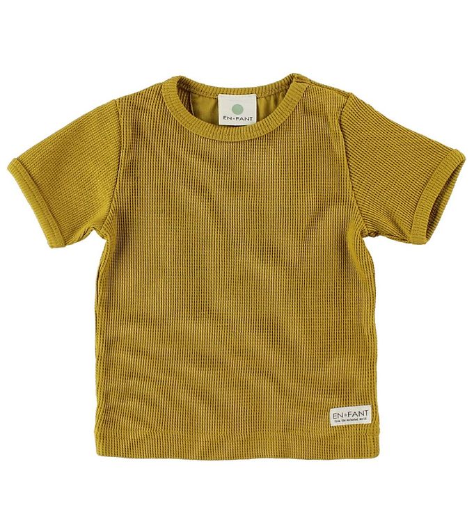 En Fant T-Shirt - Karrygul m. Hulmønster