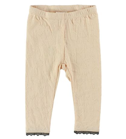 En Fant Leggings - Ljus Persika m. Hålmönster En Fant Leggings - Ljus Persika m. Hålmönster