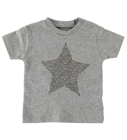 Fixoni T-shirt - Grey Melange w. Star Fixoni T-shirt - Grey Melange w. Star