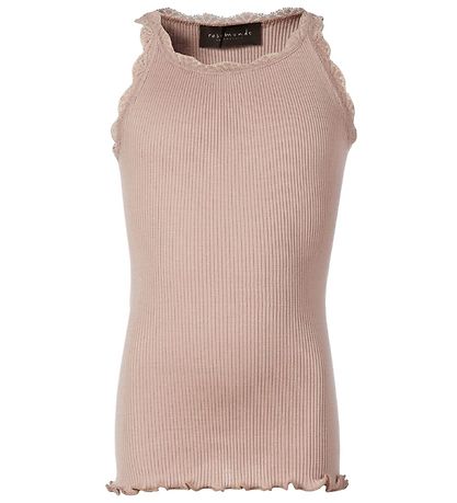 Top Rosemunde - Longue - Soie/Coton - Rose Poudré av. Dentelle Top Rosemunde - Longue - Soie/Coton - Rose Poudré av. Dentelle