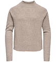 Kids Only Bluse - KogRica - Noos - Strik - Beige/Melange