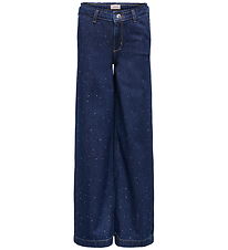 Kids Only Jeans - KogComet - Wide - Dark Blue Denim/RHINESTONES