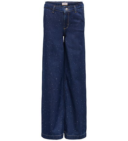 Kids Only Jeans - KogComet - Wide - Dark Blue Denim/RHINESTONES