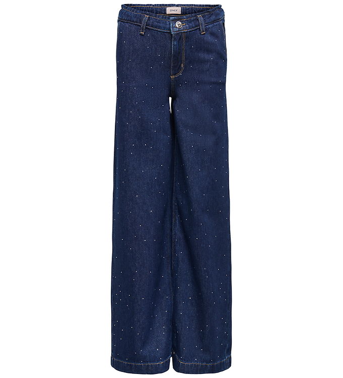 Kids Only Jeans - KogComet - Wide - Dark Blue Denim/RHINESTONES